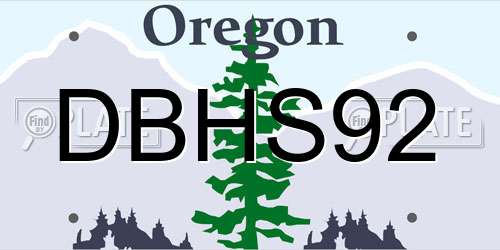 DBHS92 Oregon License Plate