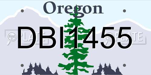 DBI1455 Oregon License Plate