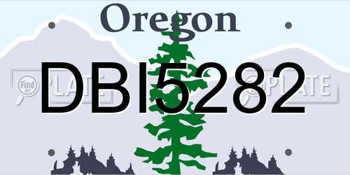 DBI5282 Oregon License Plate