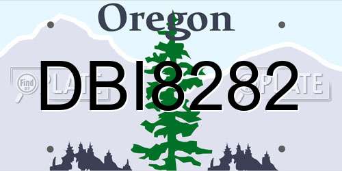 DBI8282 Oregon License Plate