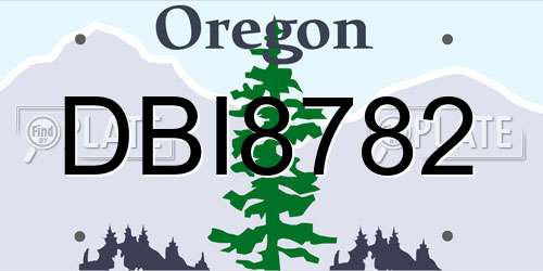 DBI8782 Oregon License Plate