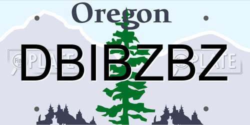 DBIBZBZ Oregon License Plate