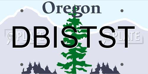 DBISTST Oregon License Plate