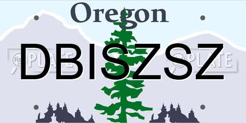 DBISZSZ Oregon License Plate