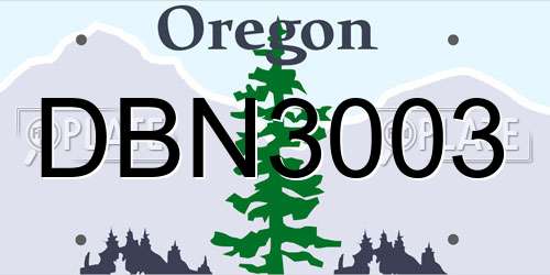 DBN3003 Oregon License Plate