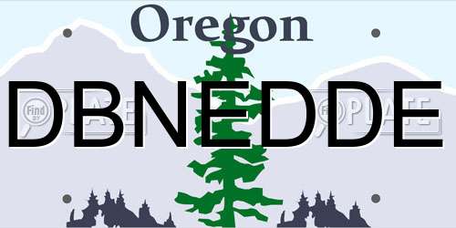 DBNEDDE Oregon License Plate