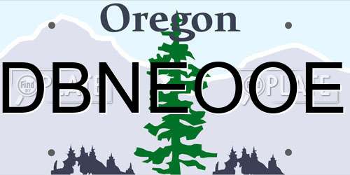 DBNEOOE Oregon License Plate