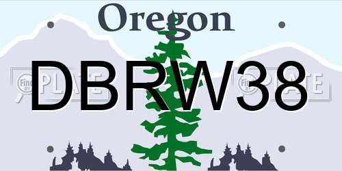 DBRW38 Oregon License Plate