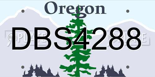 DBS4288 Oregon License Plate