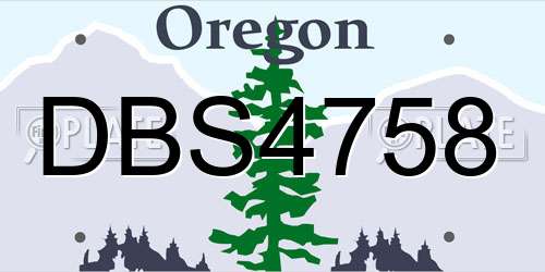 DBS4758 Oregon License Plate