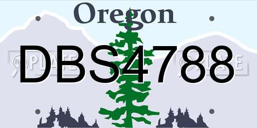 DBS4788 Oregon License Plate