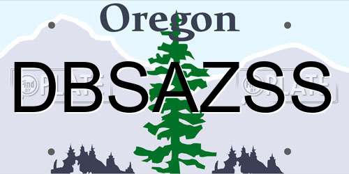 DBSAZSS Oregon License Plate