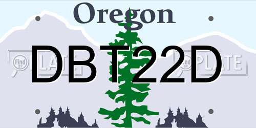 DBT22D Oregon License Plate