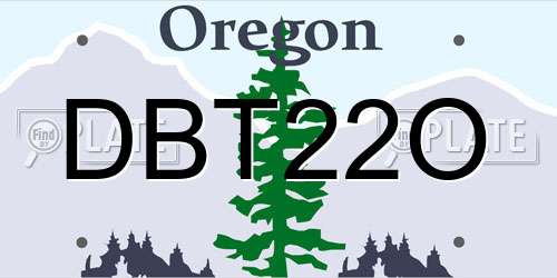 DBT22O Oregon License Plate