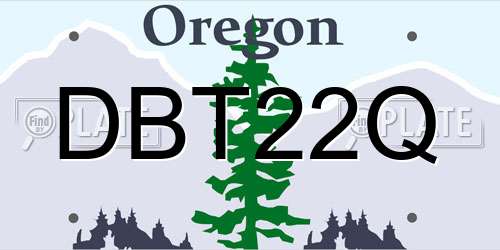 DBT22Q Oregon License Plate