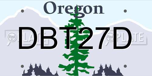 DBT27D Oregon License Plate