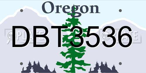DBT3536 Oregon License Plate