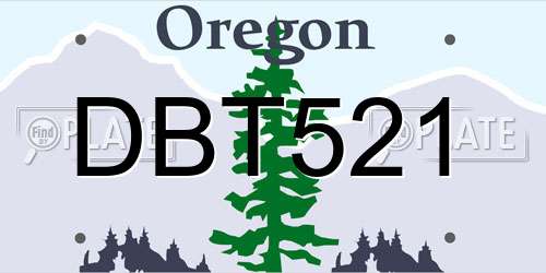 DBT521 Oregon License Plate