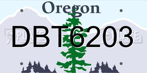 DBT6203 Oregon License Plate