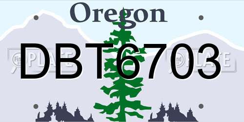 DBT6703 Oregon License Plate