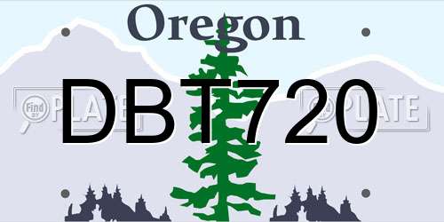 DBT720 Oregon License Plate