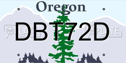 DBT72D Oregon License Plate