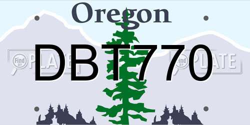 DBT770 Oregon License Plate