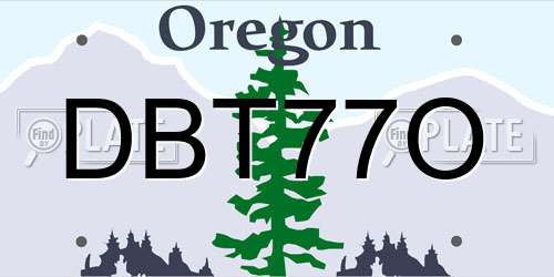 DBT77O Oregon License Plate