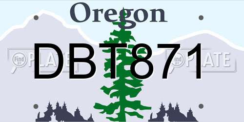 DBT871 Oregon License Plate