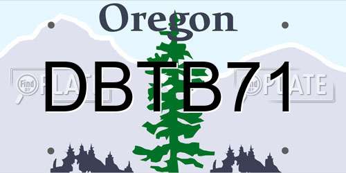 DBTB71 Oregon License Plate