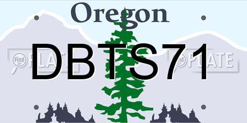 DBTS71 Oregon License Plate