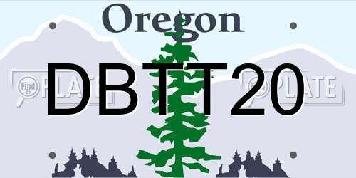 DBTT20 Oregon License Plate