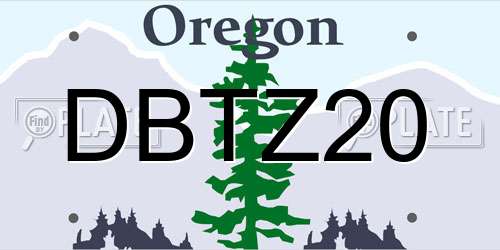 DBTZ20 Oregon License Plate