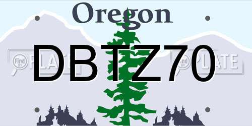 DBTZ70 Oregon License Plate