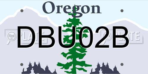 DBU02B Oregon License Plate