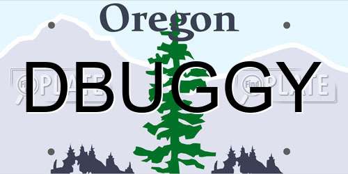 DBUGGY Oregon License Plate