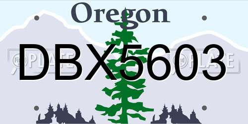 DBX5603 Oregon License Plate