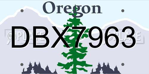 DBX7963 Oregon License Plate