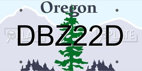 DBZ22D Oregon License Plate