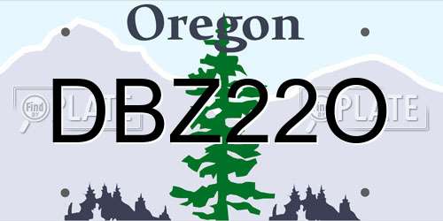 DBZ22O Oregon License Plate