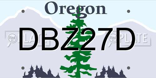 DBZ27D Oregon License Plate