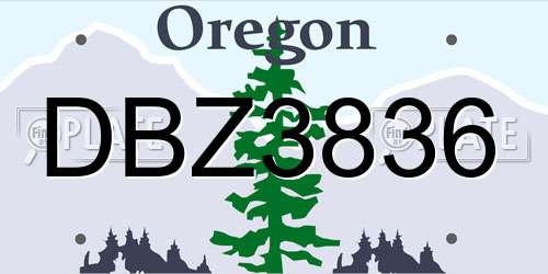 DBZ3836 Oregon License Plate