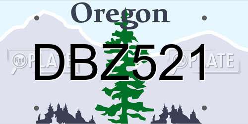DBZ521 Oregon License Plate
