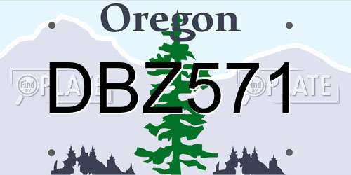 DBZ571 Oregon License Plate