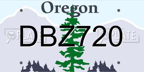 DBZ720 Oregon License Plate