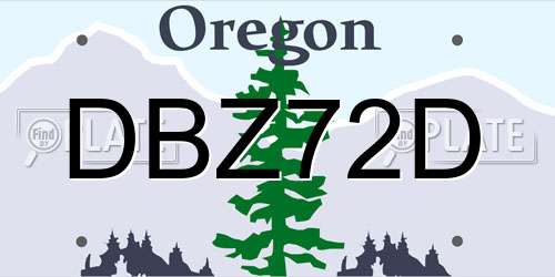 DBZ72D Oregon License Plate