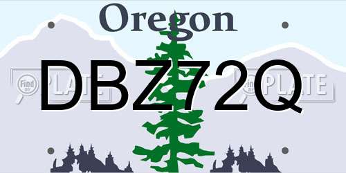 DBZ72Q Oregon License Plate