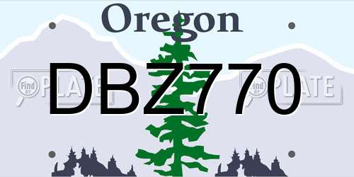 DBZ770 Oregon License Plate