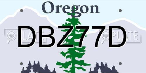 DBZ77D Oregon License Plate