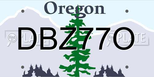DBZ77O Oregon License Plate
